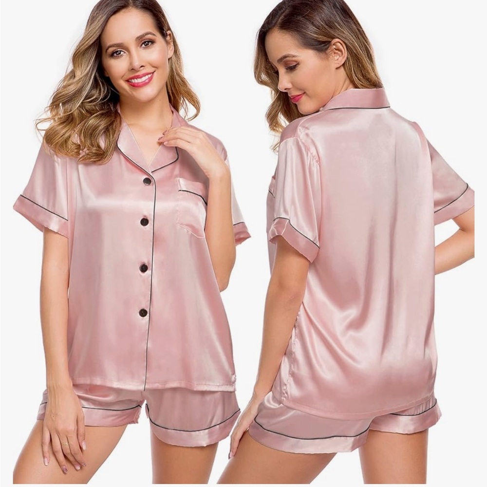 Womens Silk Satin Pajamas